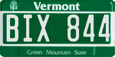 VT license plate BIX844