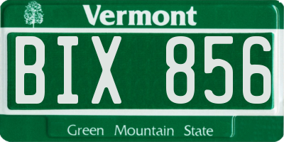 VT license plate BIX856