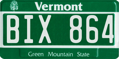 VT license plate BIX864