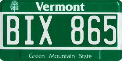 VT license plate BIX865