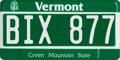 VT license plate BIX877