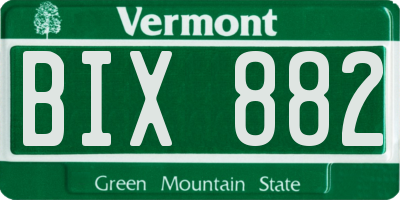 VT license plate BIX882
