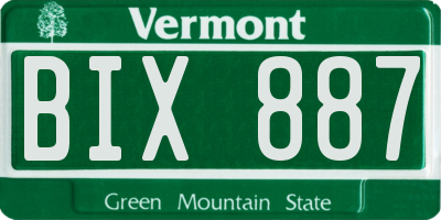 VT license plate BIX887