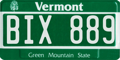 VT license plate BIX889