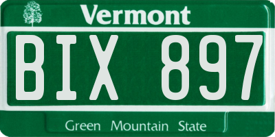 VT license plate BIX897
