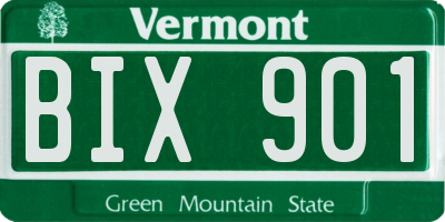 VT license plate BIX901
