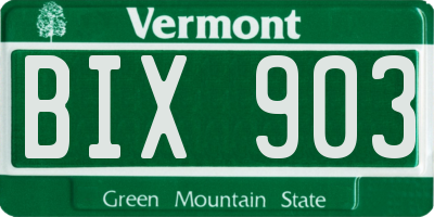 VT license plate BIX903