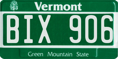 VT license plate BIX906