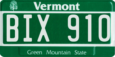 VT license plate BIX910