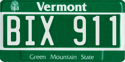 VT license plate BIX911