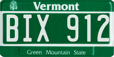 VT license plate BIX912