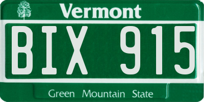 VT license plate BIX915