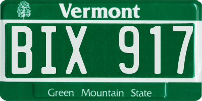 VT license plate BIX917