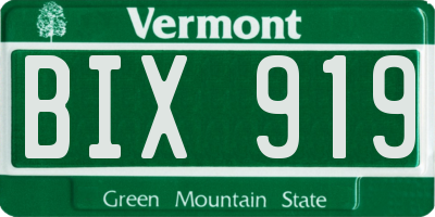 VT license plate BIX919
