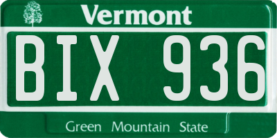 VT license plate BIX936