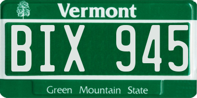 VT license plate BIX945