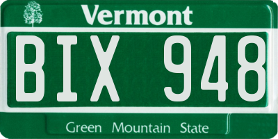 VT license plate BIX948