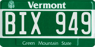 VT license plate BIX949