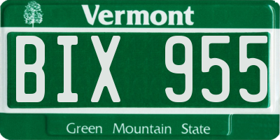 VT license plate BIX955