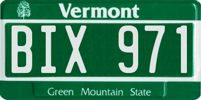 VT license plate BIX971