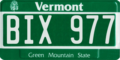 VT license plate BIX977