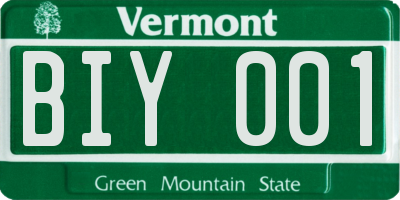 VT license plate BIY001