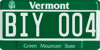 VT license plate BIY004