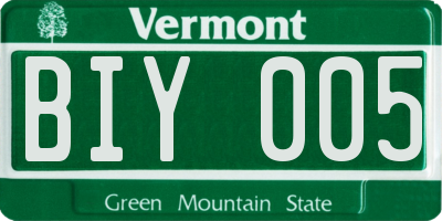 VT license plate BIY005