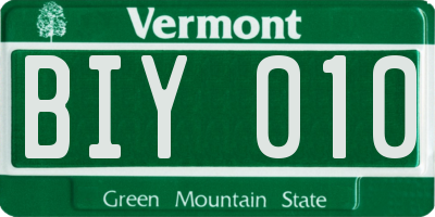 VT license plate BIY010