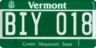VT license plate BIY018