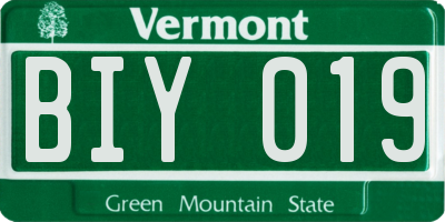 VT license plate BIY019