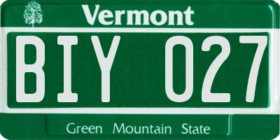 VT license plate BIY027