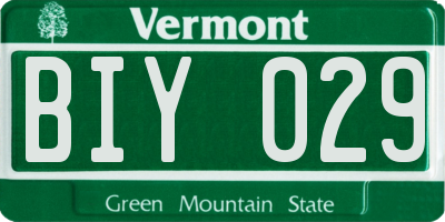VT license plate BIY029