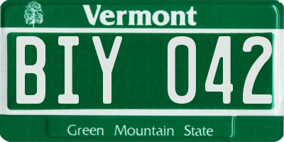 VT license plate BIY042