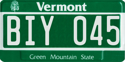 VT license plate BIY045