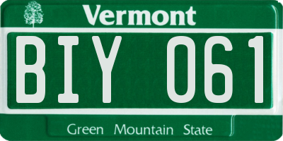 VT license plate BIY061