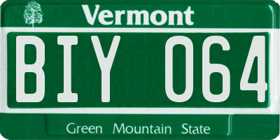 VT license plate BIY064