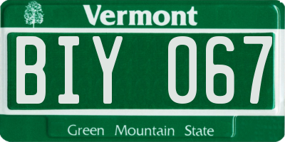 VT license plate BIY067