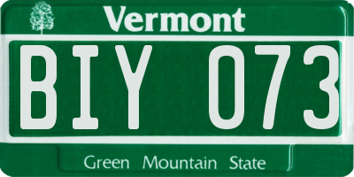 VT license plate BIY073