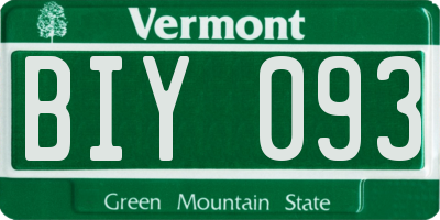 VT license plate BIY093