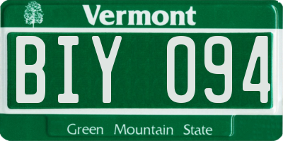 VT license plate BIY094