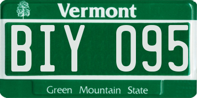 VT license plate BIY095