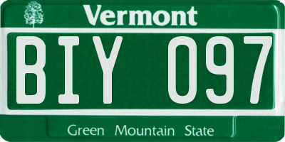 VT license plate BIY097