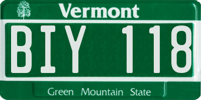 VT license plate BIY118