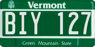 VT license plate BIY127
