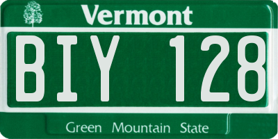 VT license plate BIY128