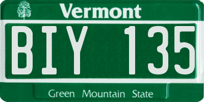 VT license plate BIY135