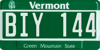 VT license plate BIY144