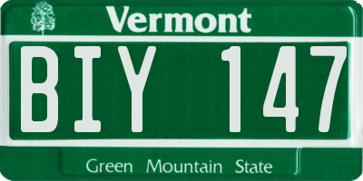 VT license plate BIY147