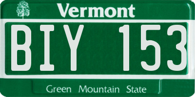 VT license plate BIY153